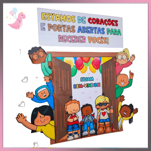 VOLTA ÀS AULAS- PAINEL- CORAÇÕES E PORTAS ABERTAS