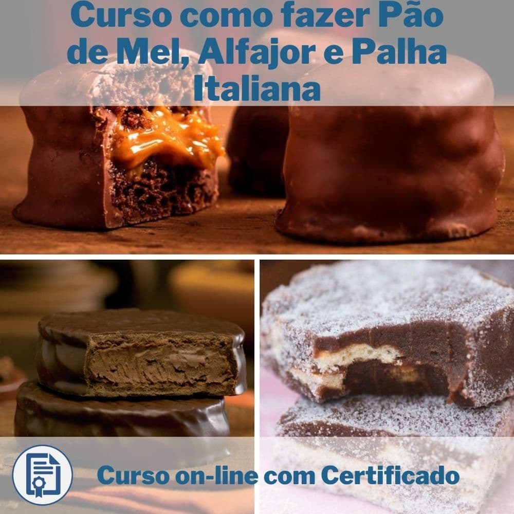 Curso de como fazer Pão de Mel, Alfajor e Palha Italiana