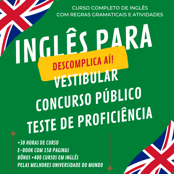 Curso de Inglês para vestibular, teste de proficiência e concursos públicos