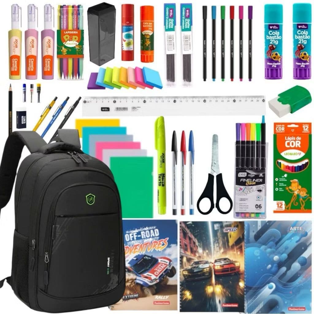 Kit Escolar Completo - Ensino Médio e Faculdade