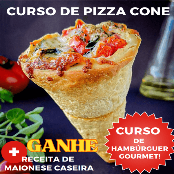 Curso de Pizza Cone + Curso de Hambúrguer & Maionese Caseira