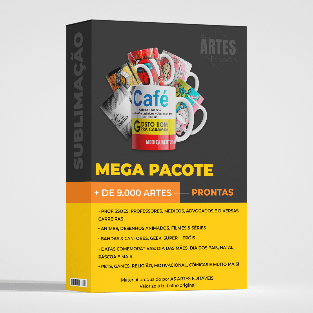 Artes Para Sublimação em Canecas Mega Pacote com + De 9.000 Artes