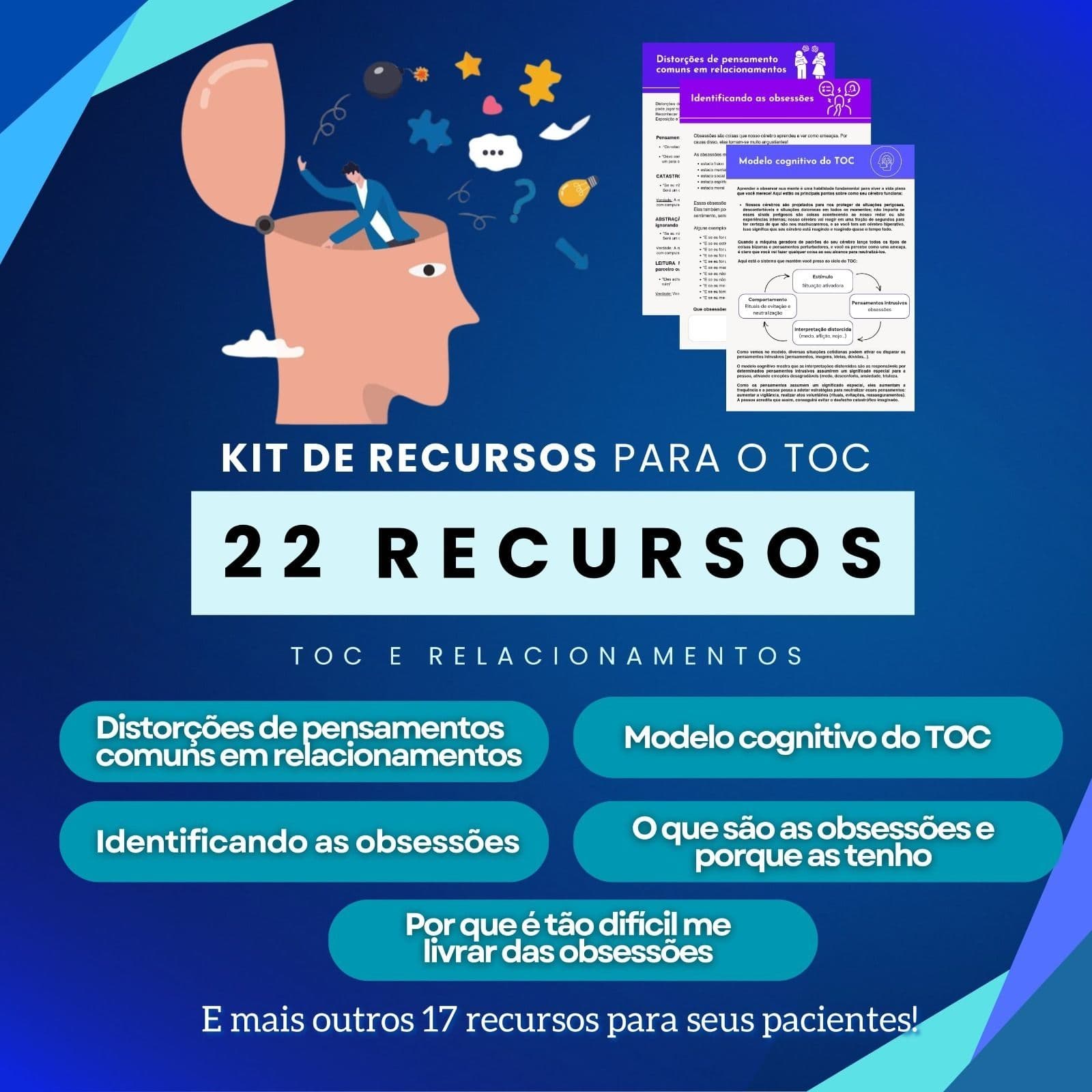 Kit de 22 recursos para psicólogos - TOC e relacionamentos