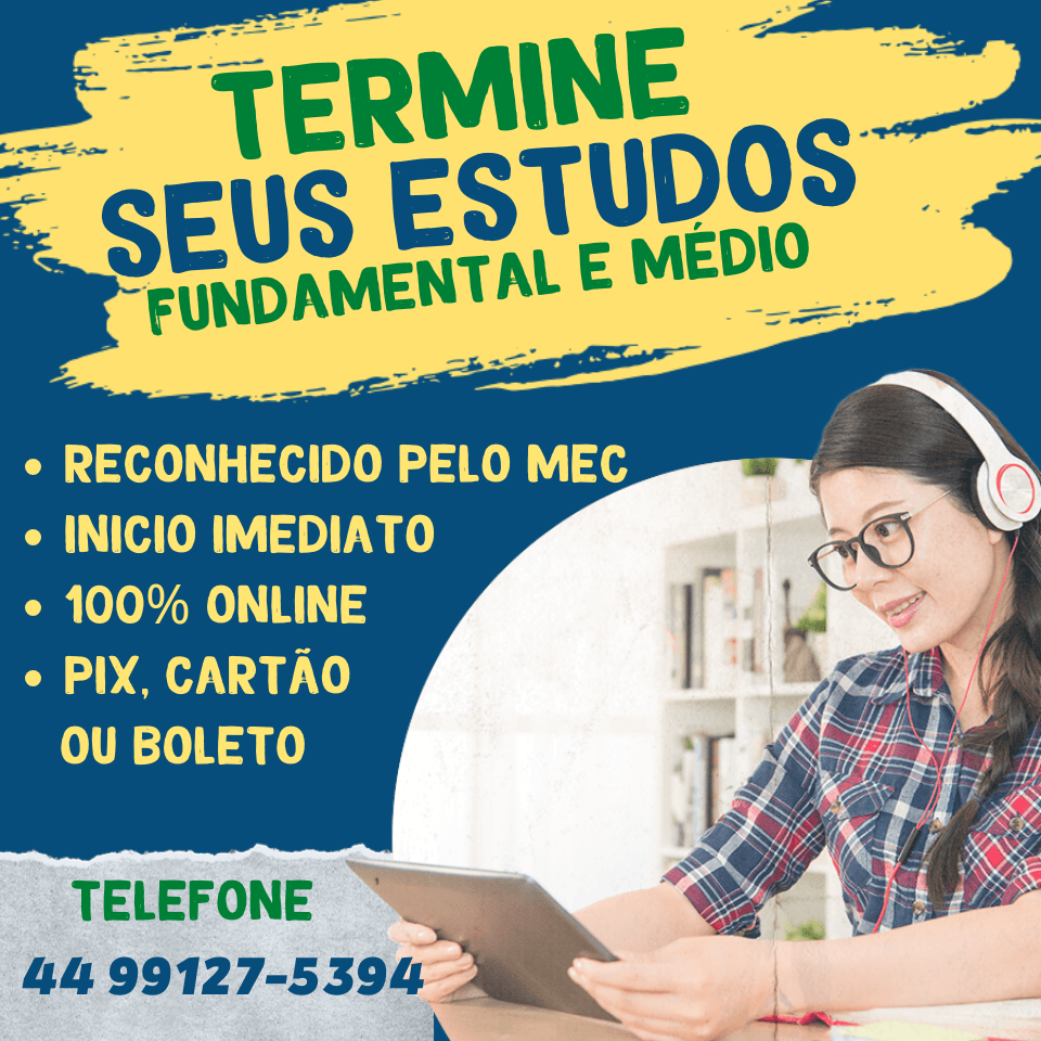 EJA 100% EAD, termine seu ensino médio, ou fundamental em 3 meses.