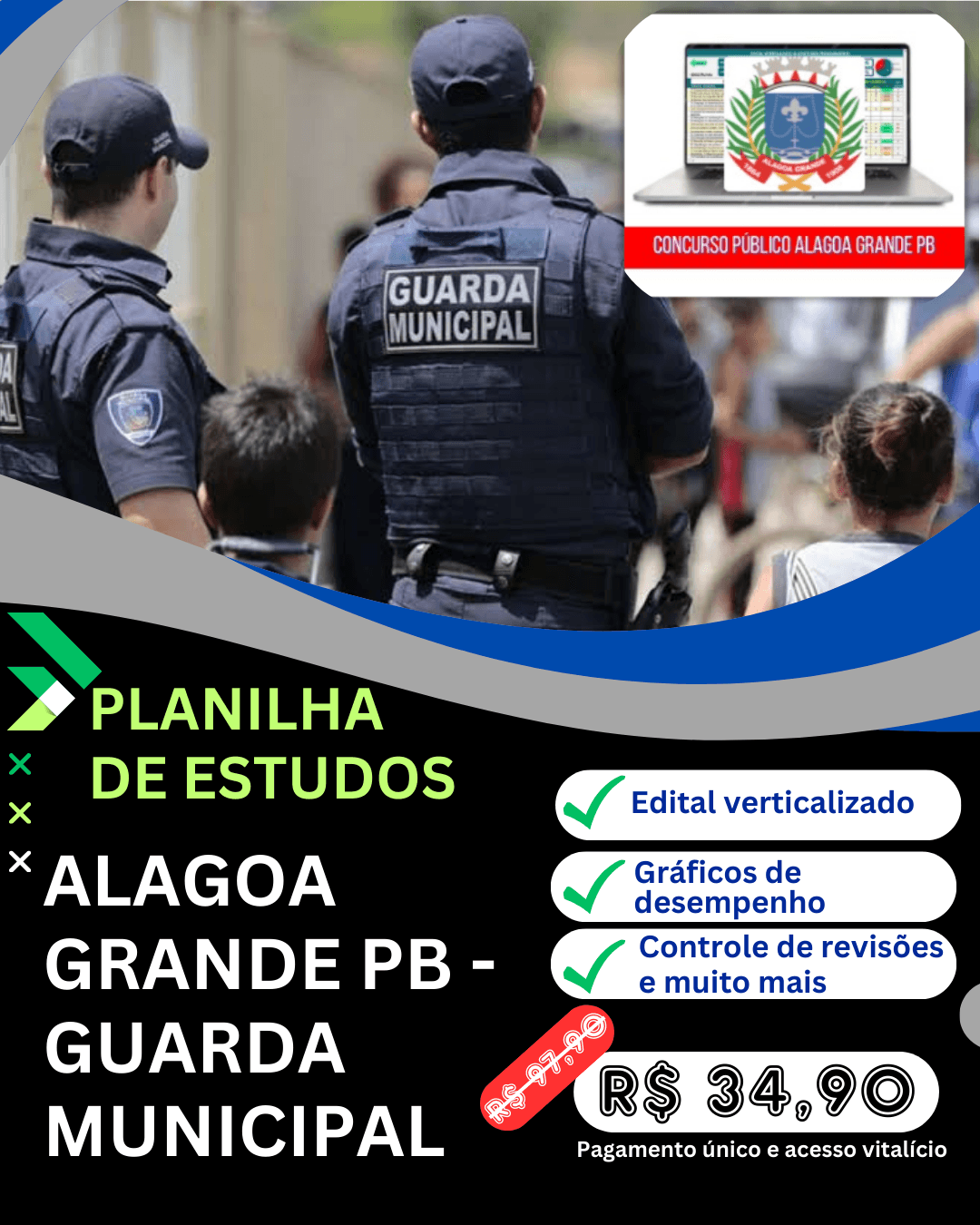 Planilha de estudos - Concurso Alagoa Grande PB - Guarda Municipal