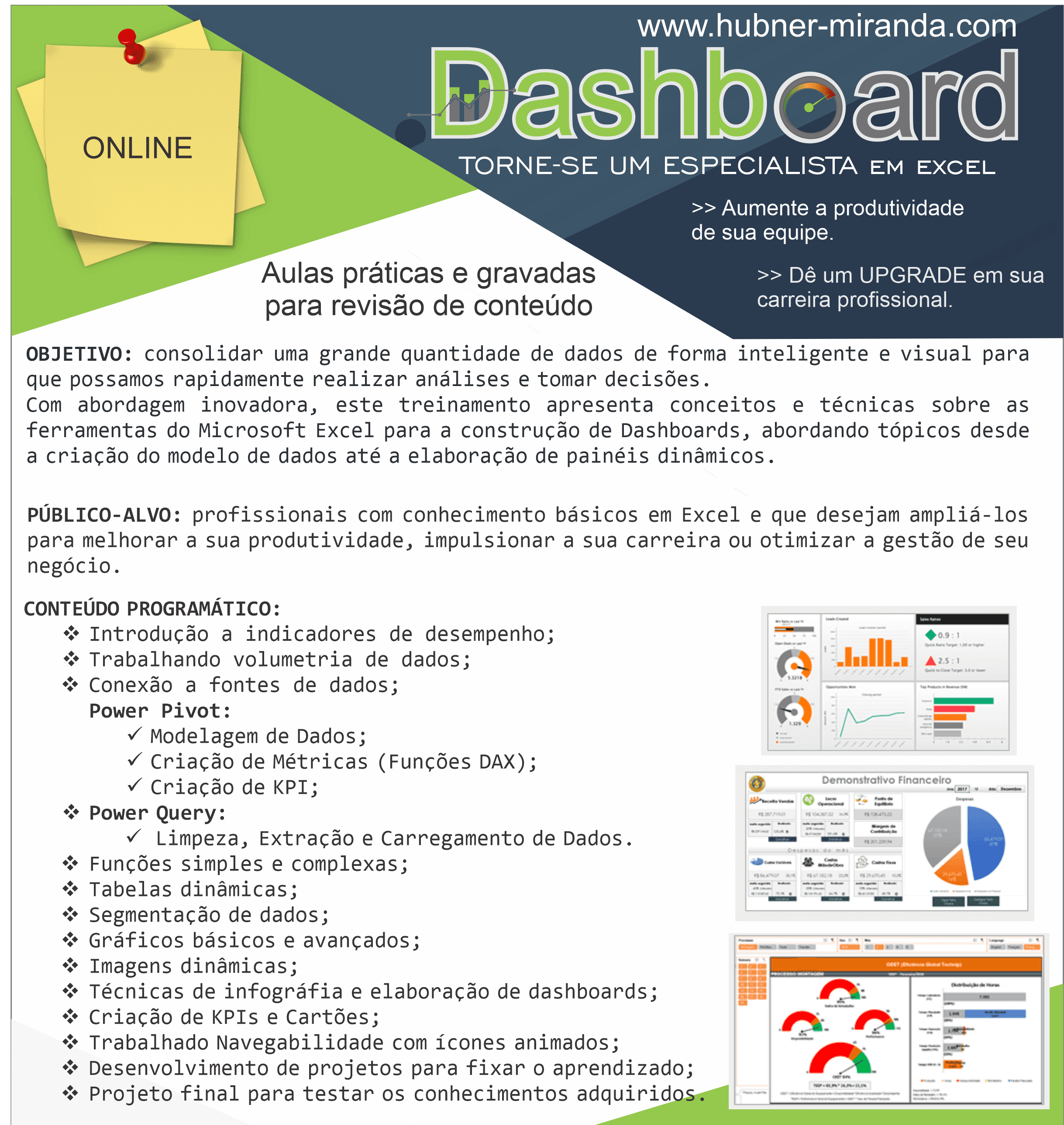Treinamento de EXCEL com DASHBOARD do básico ao avançado