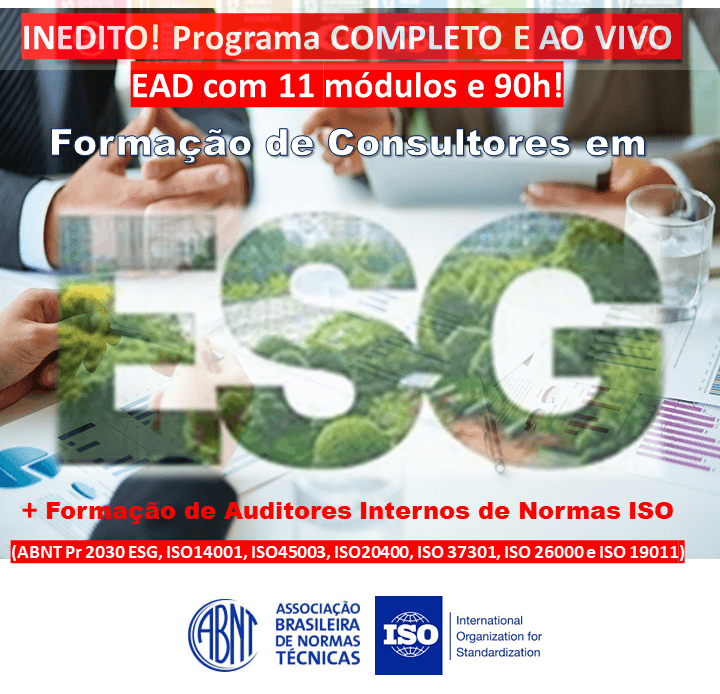 Formação de Consultores ESG e Auditor Interno de Sistemas Integrados de Gestão - ISO