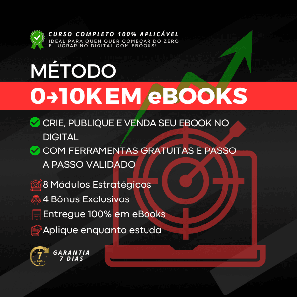 Método 0→10K em eBooks – Curso Completo em 8 Módulos