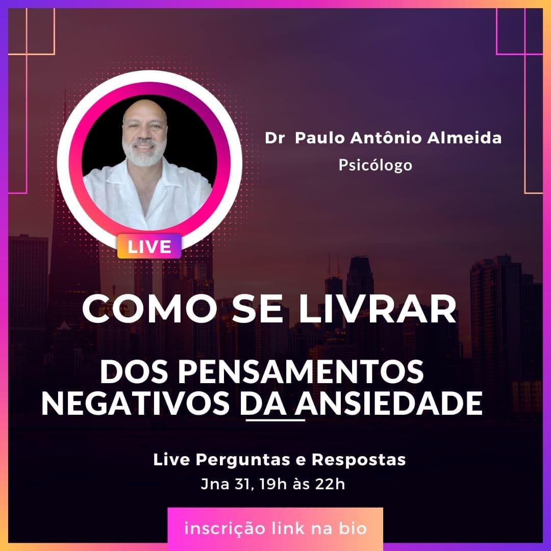WORKSHOP ON LINE MENTE LIVRE COMO SE LIVRAR DOS PENSAMENTOS NEGATIVOS INTRUSIVOS!