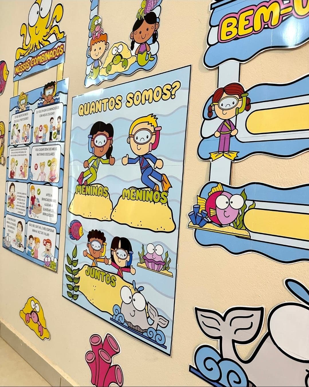 Kit Decoração Sala de Aula Fundo do Mar
