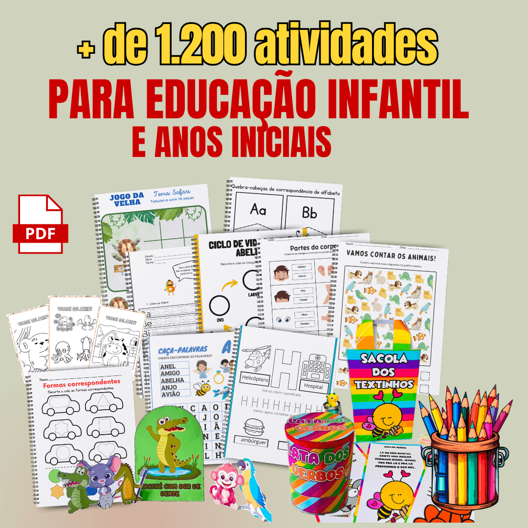 KIT COM 1.200 ATIVIDADES + 5 BÔNUS EXCLUSIVOS