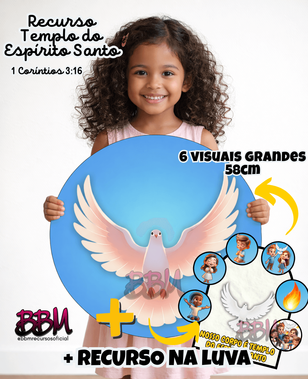 RECURSO TEMPLO DO ESPÍRITO SANTO 🕊 6 VISUAIS GRANDES + LUVA