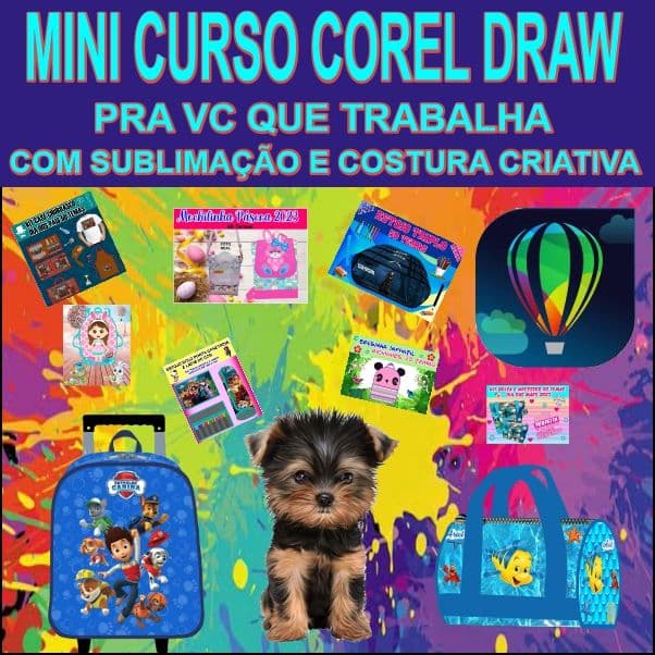 MINI CURSO COREL DRAW PARA ARÉA DE SUBLIMAÇAÕ E COSTURA CRIATIVA