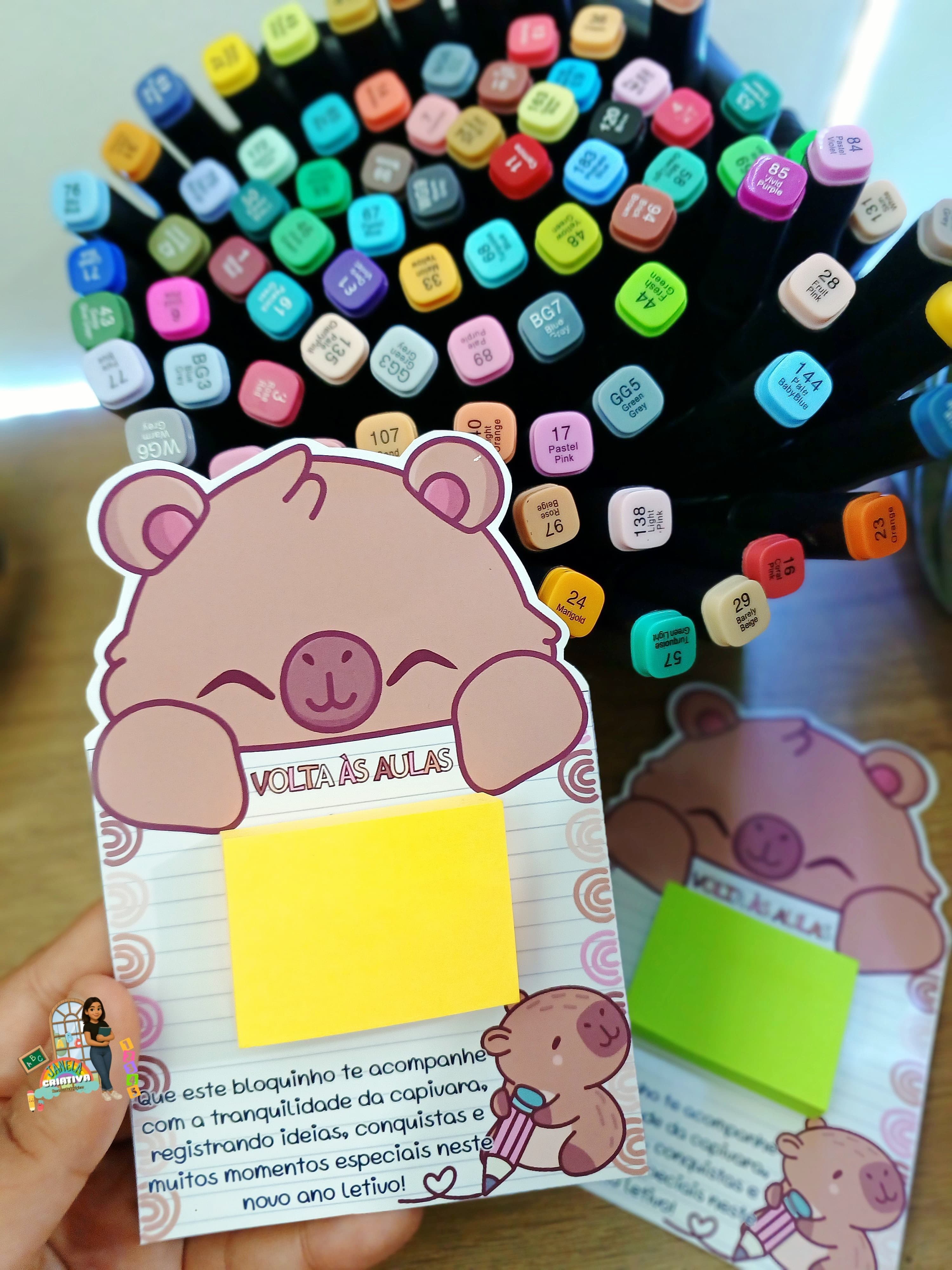 🌟 Cartão Capivara Fofa – Volta às Aulas 🌟
