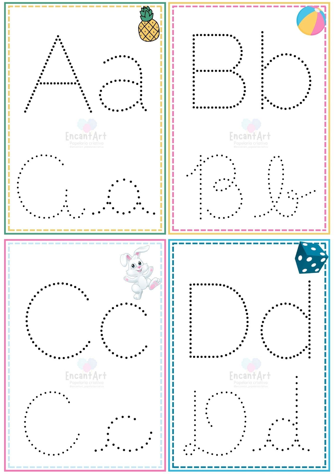 Alfabeto Pontilhado - 4 Fontes Diferentes!