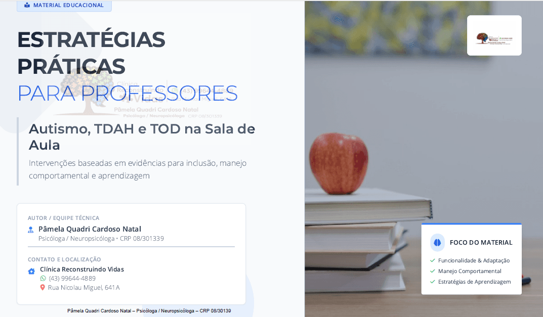 Estratégias Práticas para Professores Autismo, TDAH e TOD na Sala de Aula