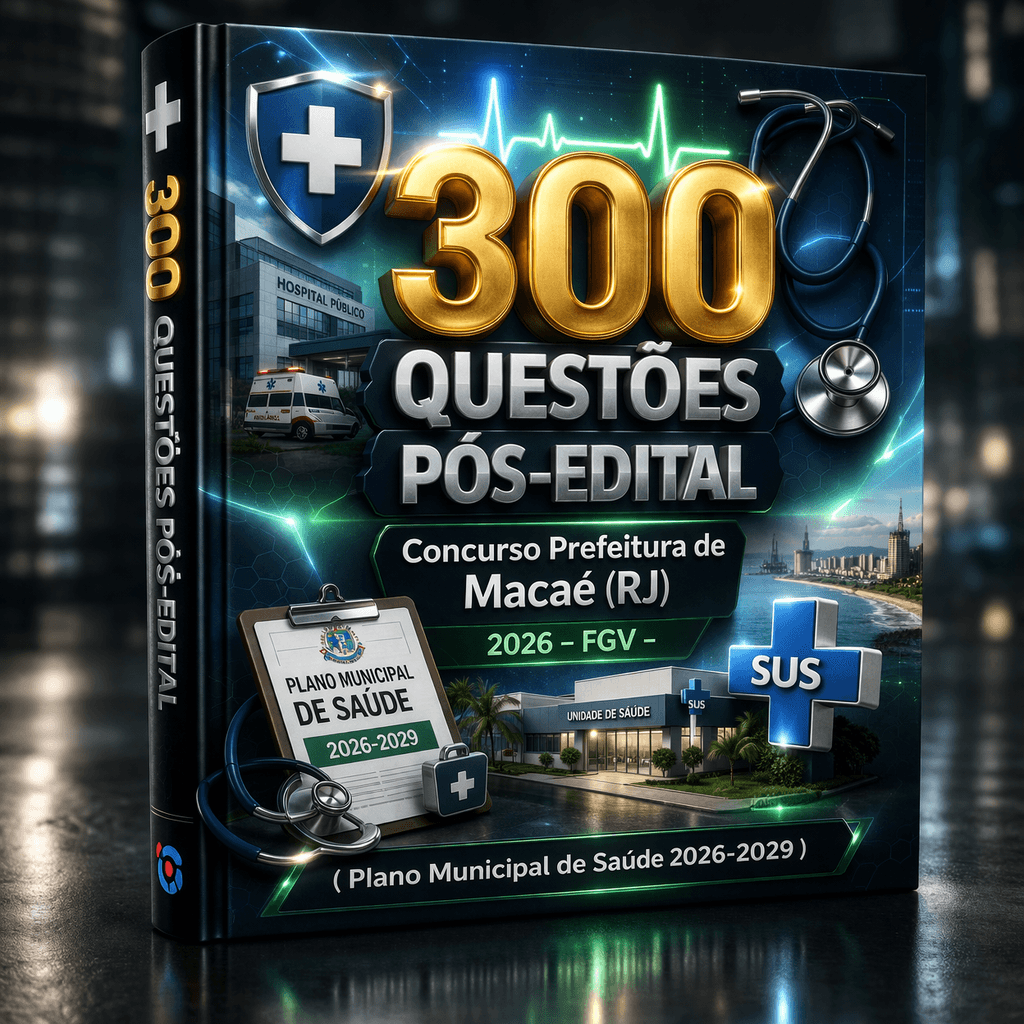 Concurso Prefeitura de Macaé (RJ) – 2026 – 300 Questões Pós-Edital – Banca FGV – (Plano Municipal de Saúde 2026-2029)