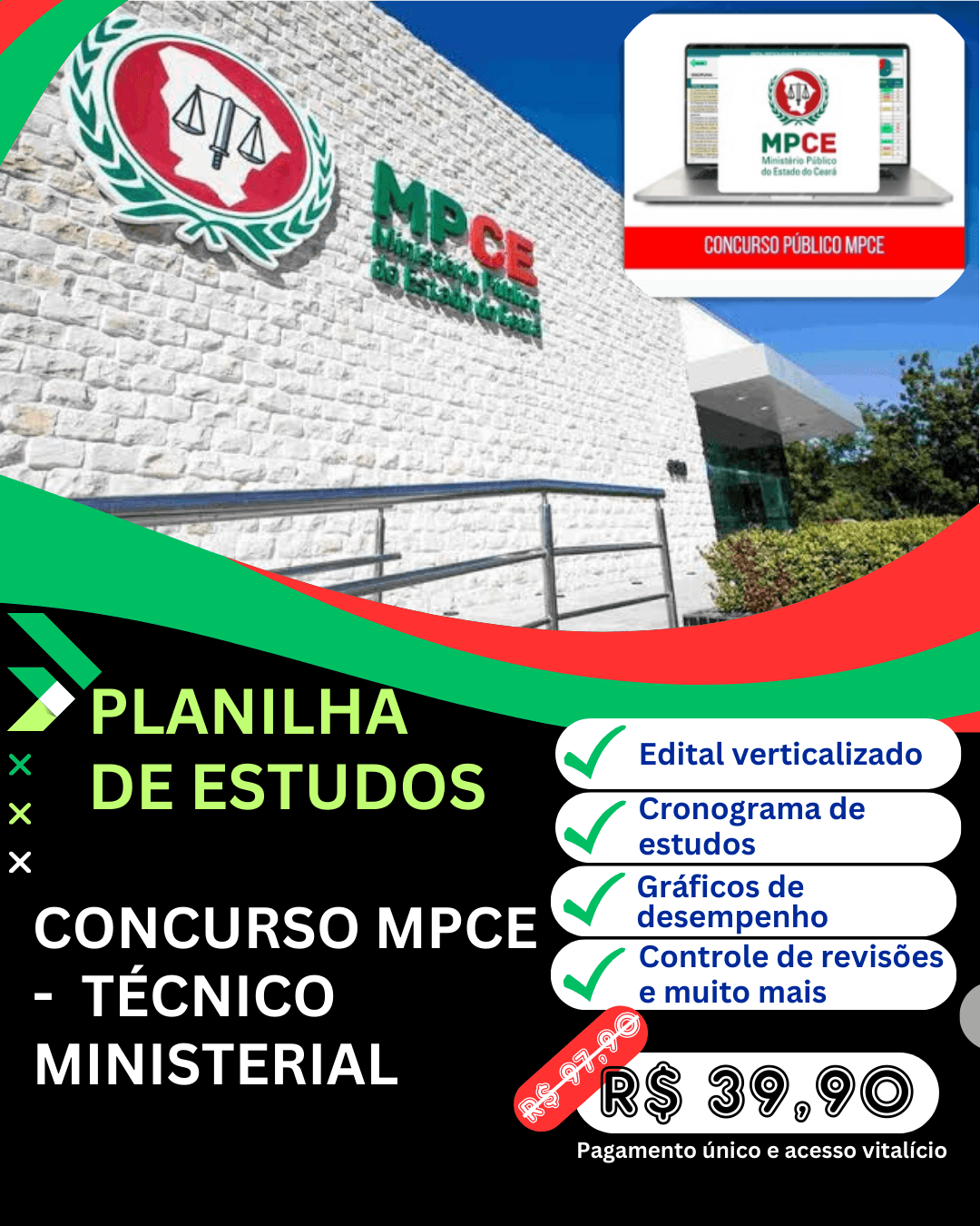 Planilha de estudos - Concurso MPCE - Técnico Ministerial