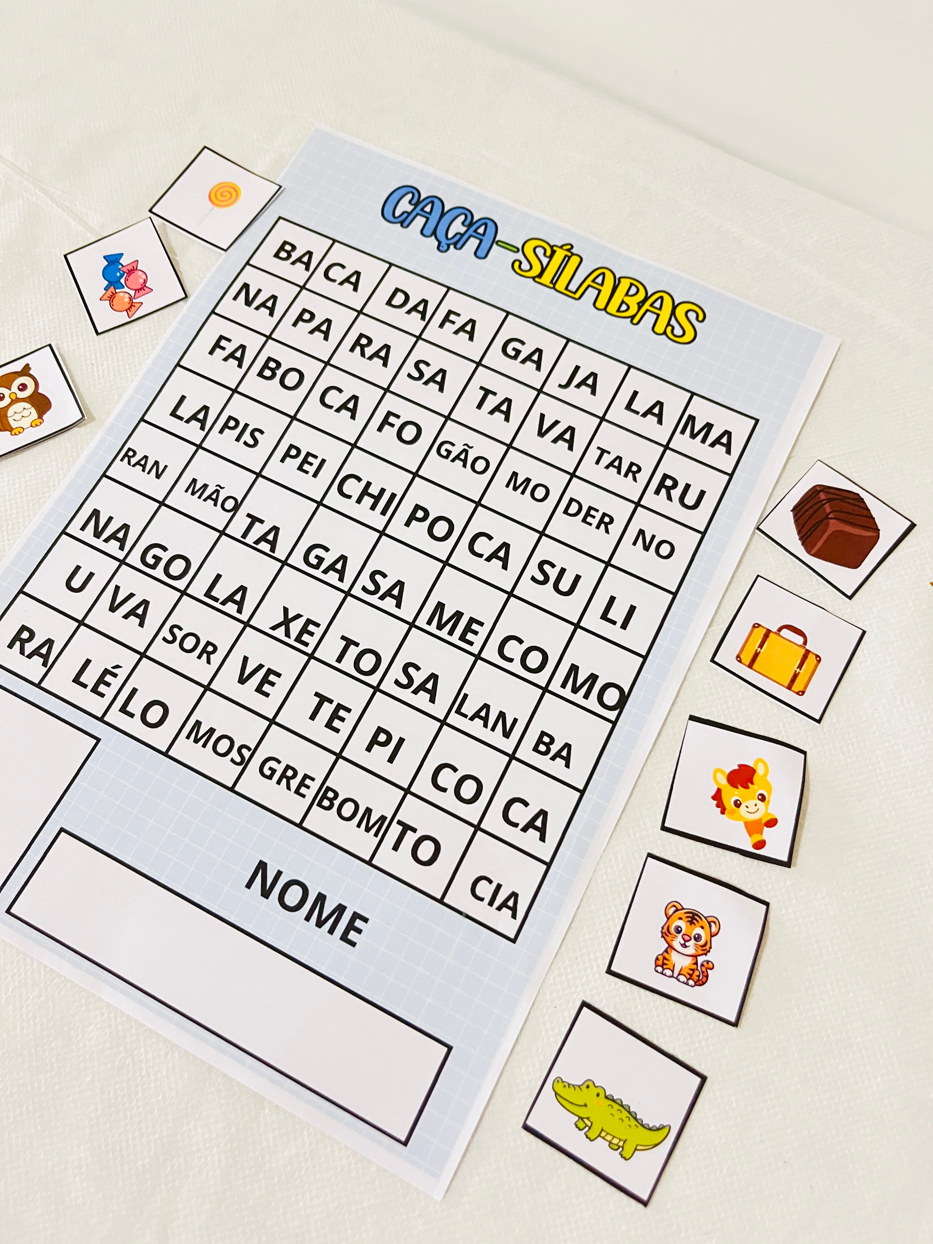 Caça Sílabas - Recursos pedagógicos em PDF